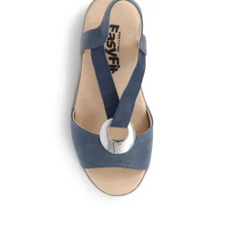Extra-Wide Elasticated Sandals - Navy