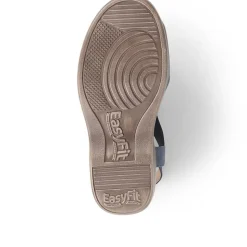 Extra-Wide Elasticated Sandals - Navy