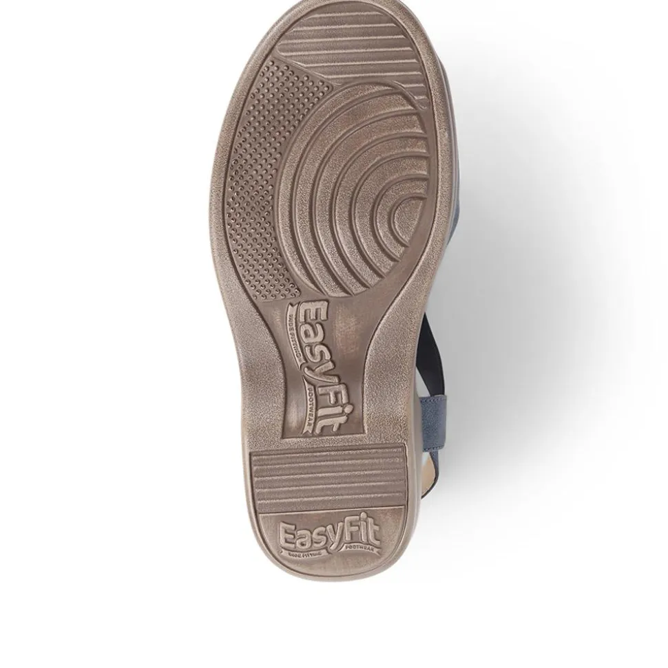 Extra-Wide Elasticated Sandals - Navy