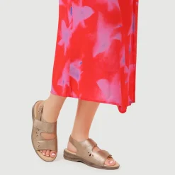 Extra-Wide Fit Adjustable Slingback Sandals - Gold