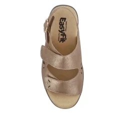 Extra-Wide Fit Adjustable Slingback Sandals - Gold