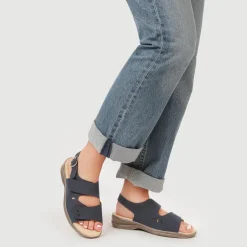 Extra-Wide Fit Adjustable Slingback Sandals - Navy