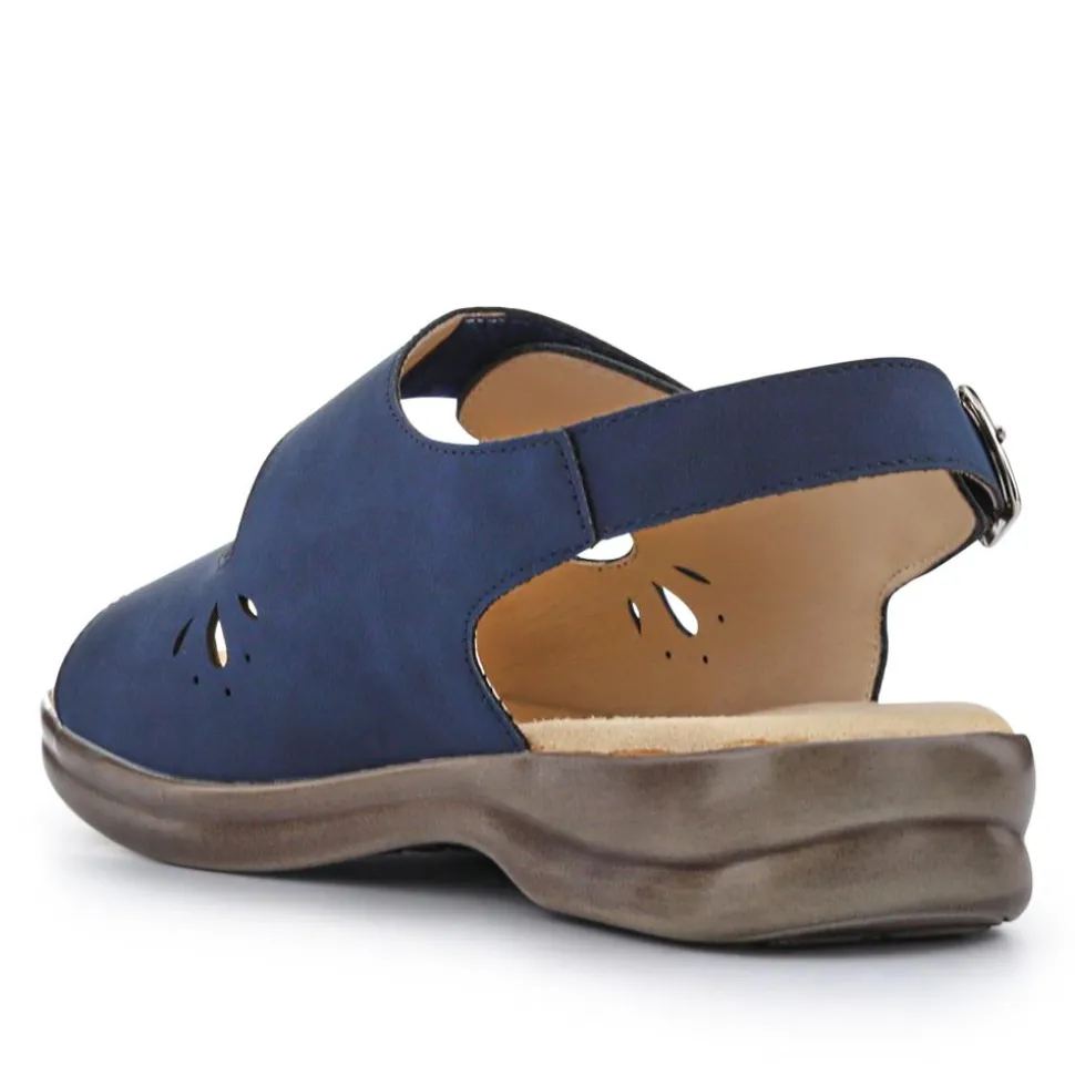 Extra-Wide Fit Adjustable Slingback Sandals - Navy