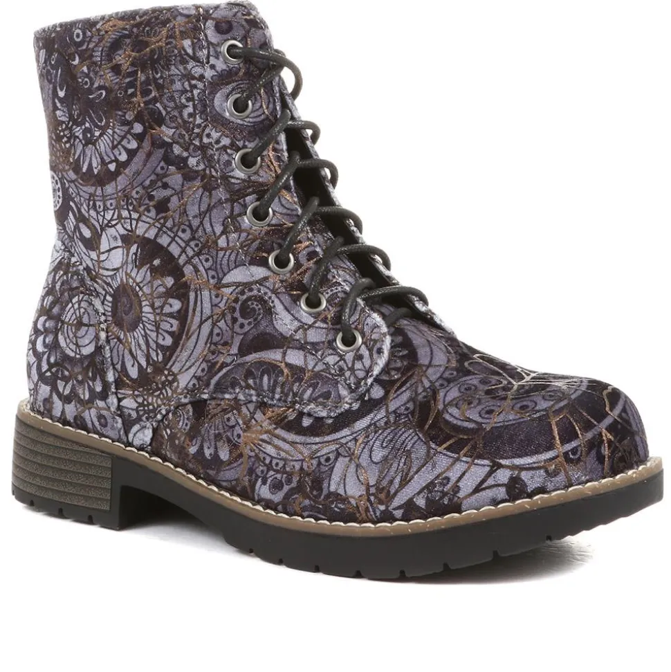Extra-Wide Fit Boots - Navy Floral