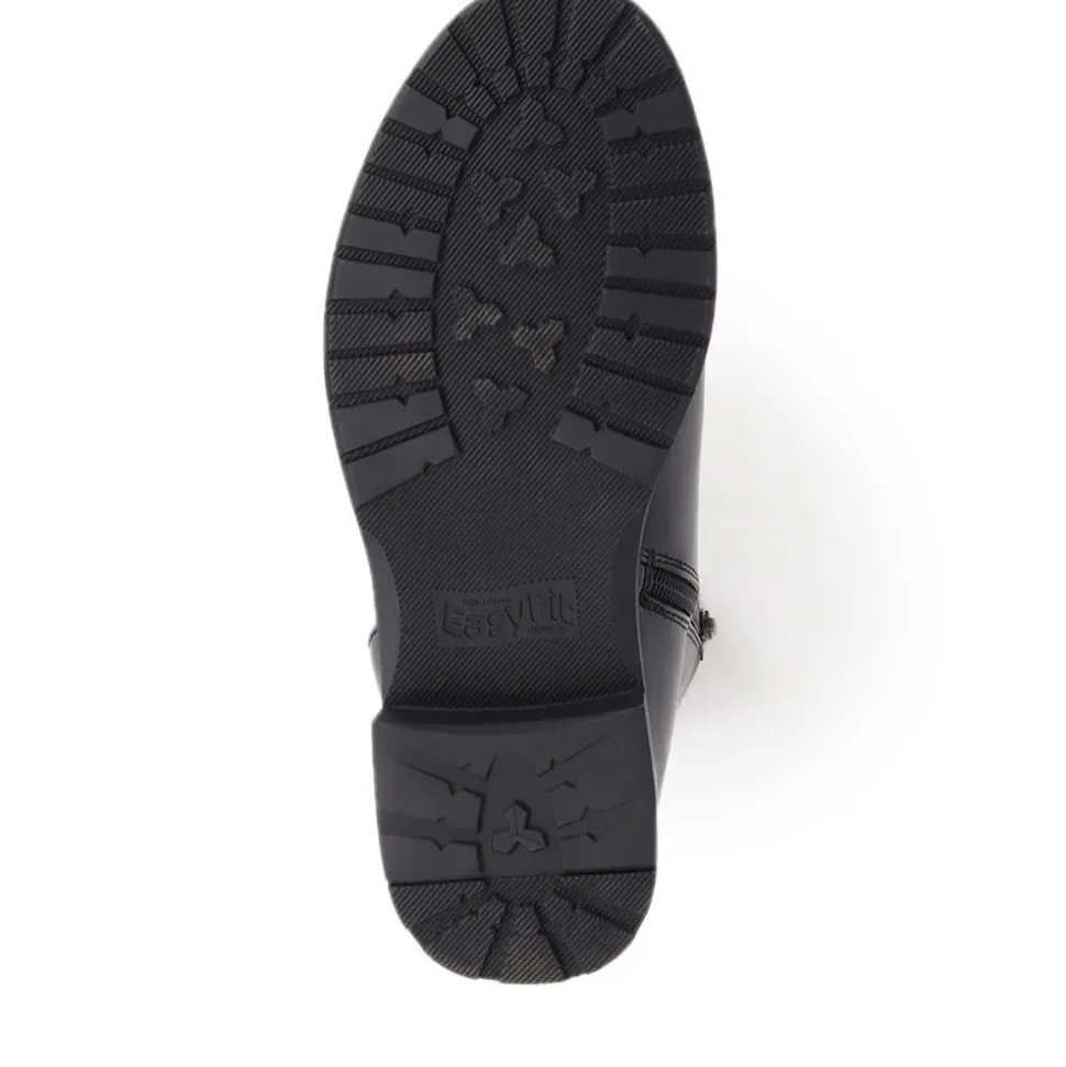 Extra-Wide Fit Buckle Detail Ankle Boots - Black