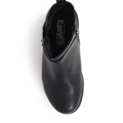 Extra-Wide Fit Buckle Strap Chelsea Boots - Black