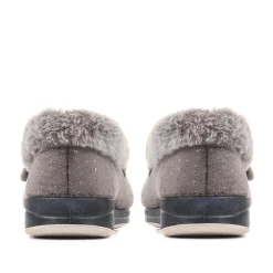 Extra-Wide Fit Cosy Slippers - Grey