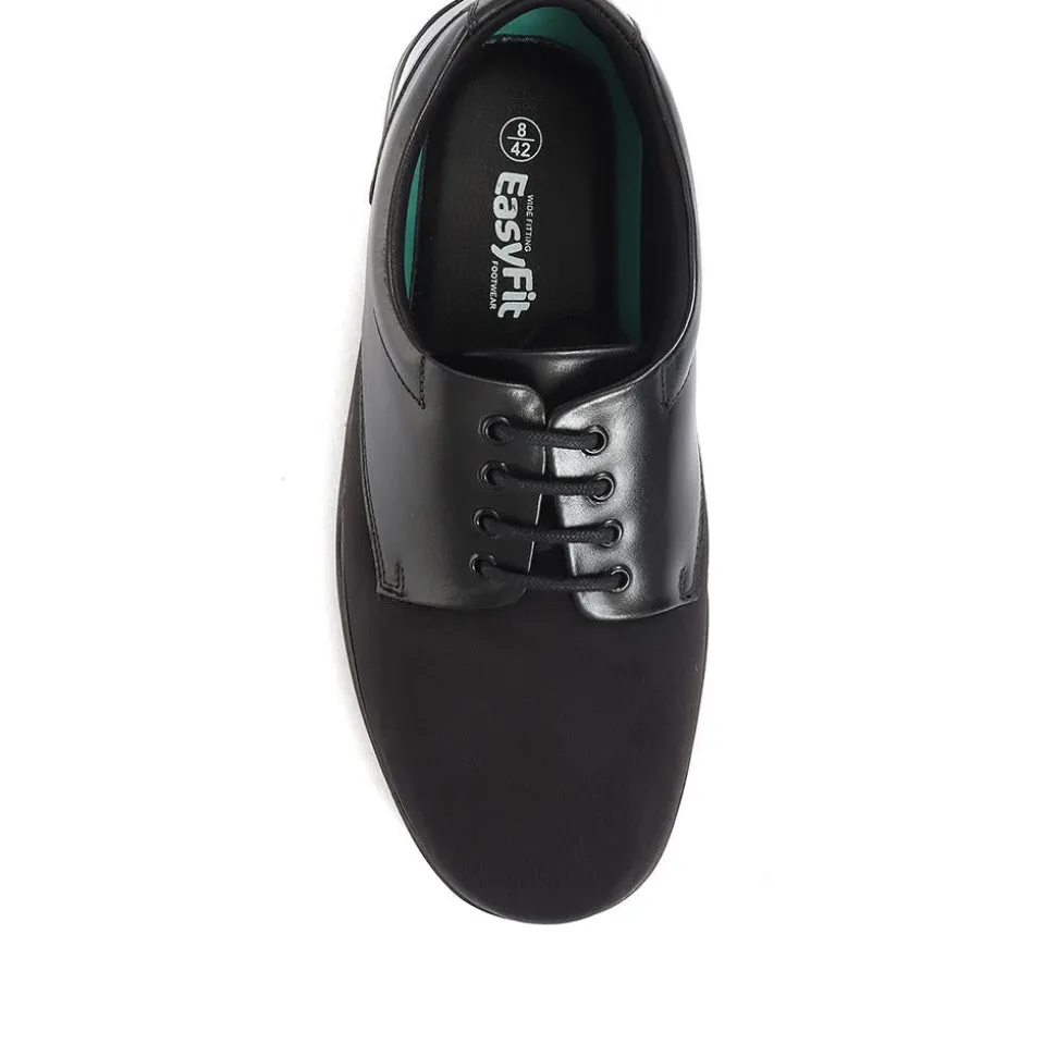 Extra Wide Fit Lace-Up Derby Shoe - Black