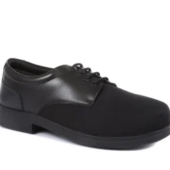Extra Wide Fit Lace-Up Derby Shoe - Black