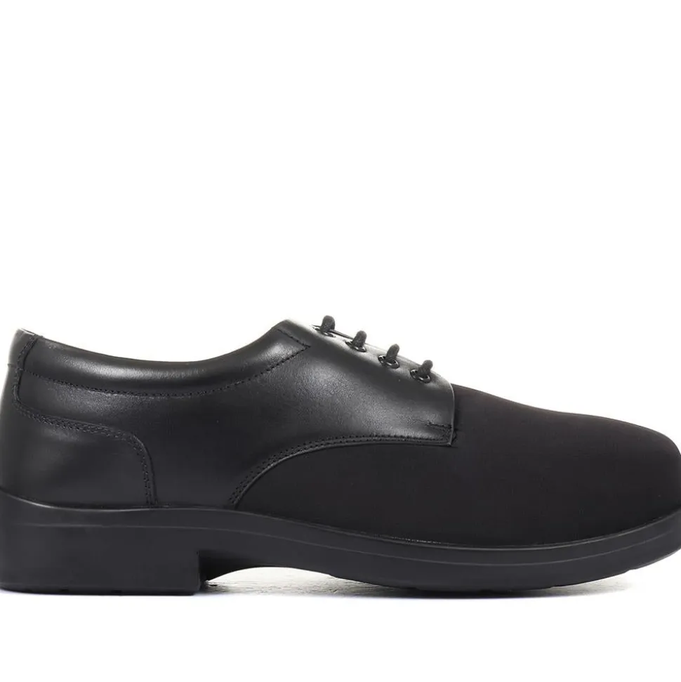 Extra Wide Fit Lace-Up Derby Shoe - Black
