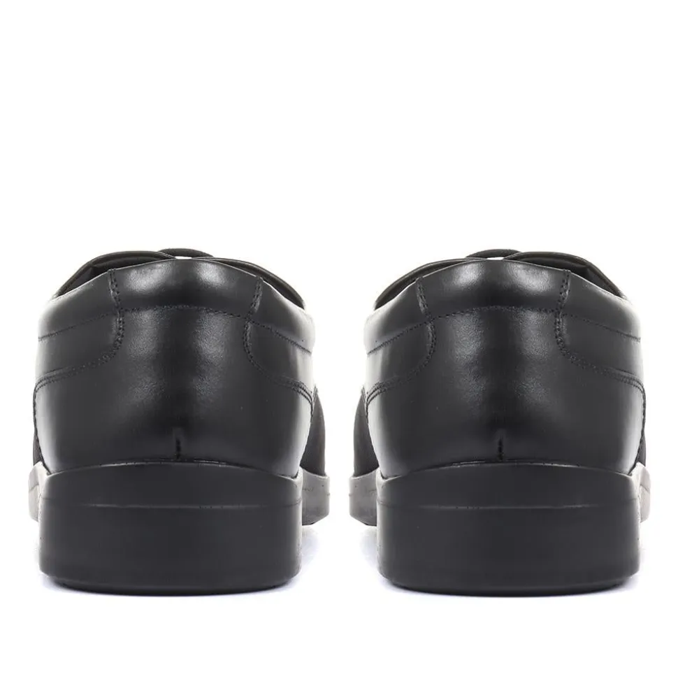 Extra Wide Fit Lace-Up Derby Shoe - Black