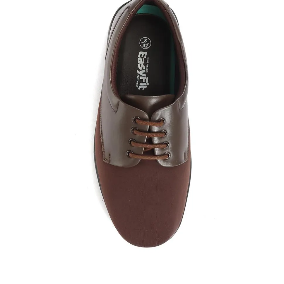 Extra Wide Fit Lace-Up Derby Shoe - Brown