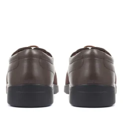 Extra Wide Fit Lace-Up Derby Shoe - Brown