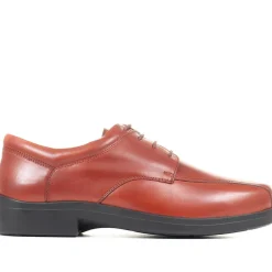 Extra Wide Fit Leather Derby Shoes - Tan