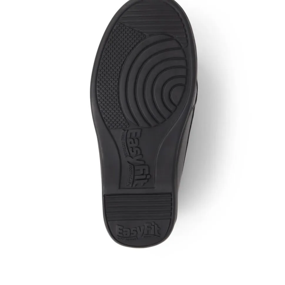 Extra-Wide Fit Leather Loafers - Black