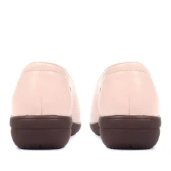 Extra-Wide Fit Leather Shoes - Beige
