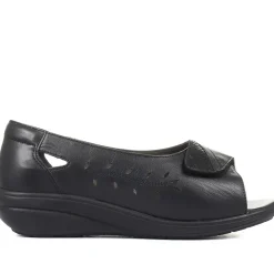 Extra-Wide Fit Leather Shoes - Black