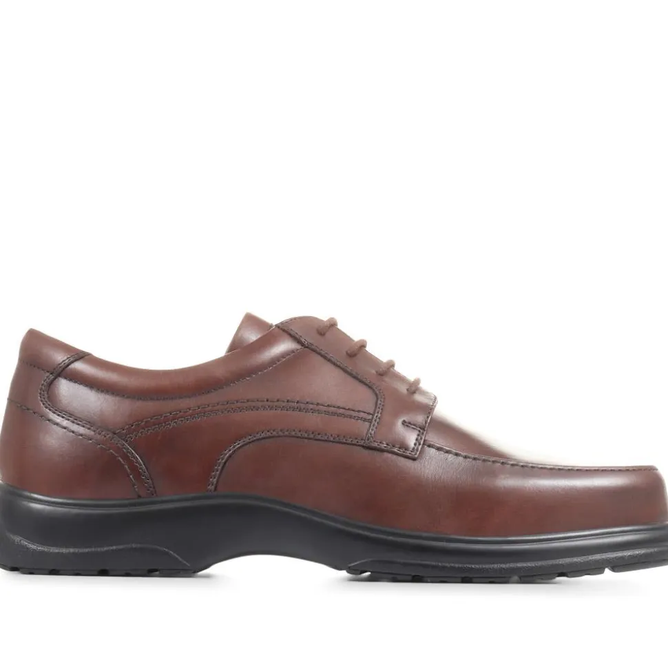 Extra Wide Fit Leather Shoes - Brown