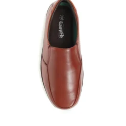 Extra Wide Fit Leather Slip On Shoes - Tan