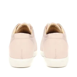 Extra Wide Fit Leather Trainers - Light Pink