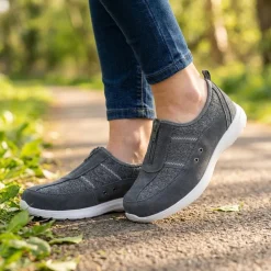 Extra-Wide Fit Memory Foam Trainers - Charcoal