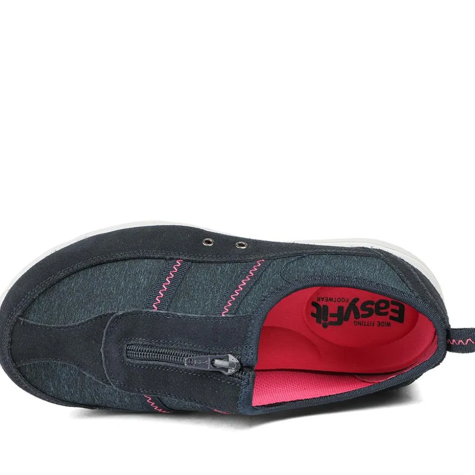 Extra-Wide Fit Memory Foam Trainers - Navy