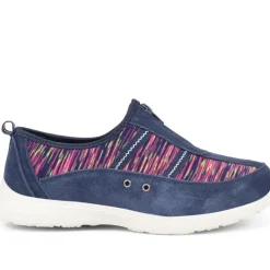 Extra-Wide Fit Memory Foam Trainers - Navy Multi