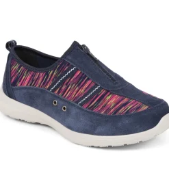 Extra-Wide Fit Memory Foam Trainers - Navy Multi