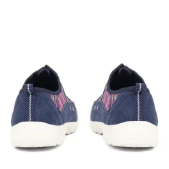 Extra-Wide Fit Memory Foam Trainers - Navy Multi