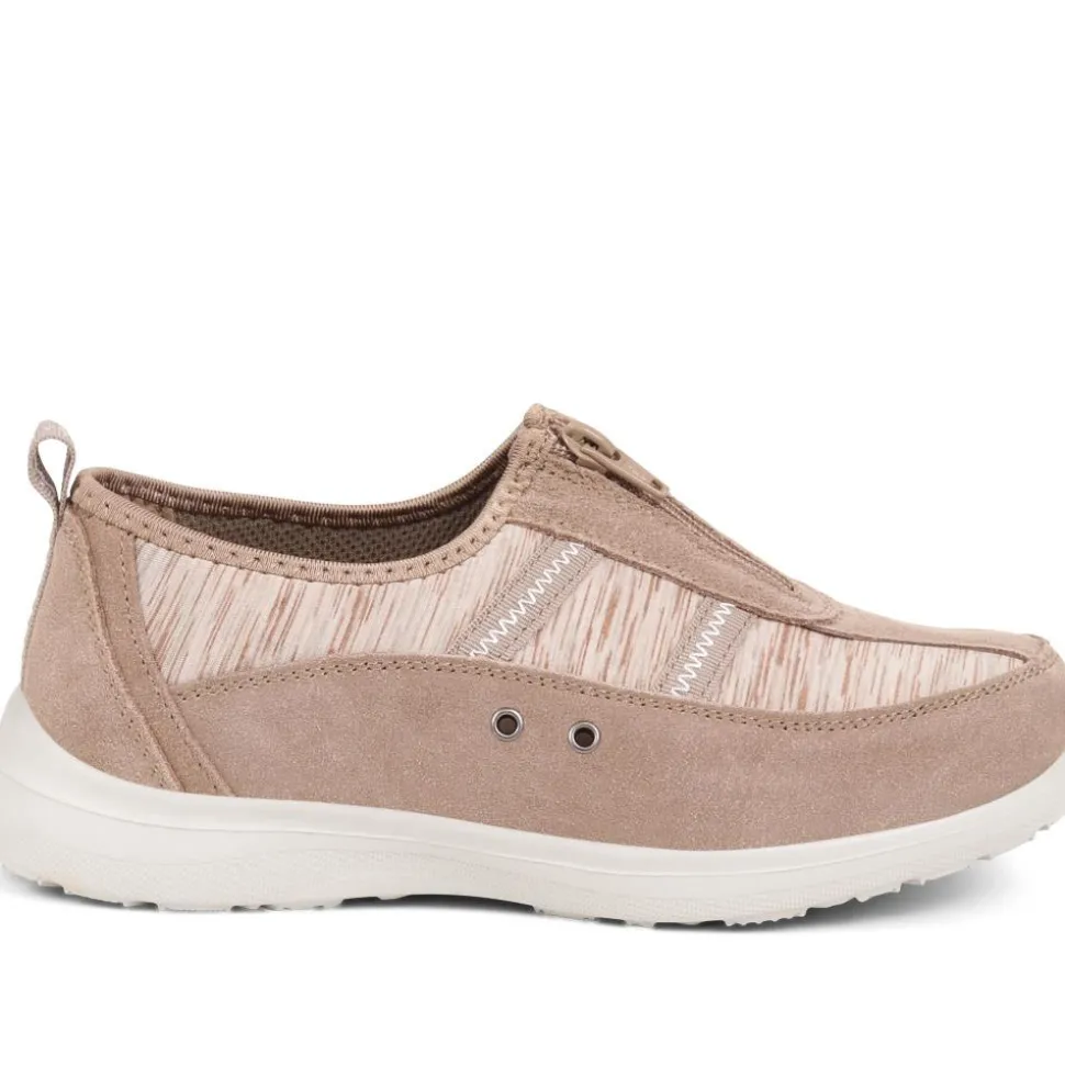 Extra-Wide Fit Memory Foam Trainers - Taupe Multi