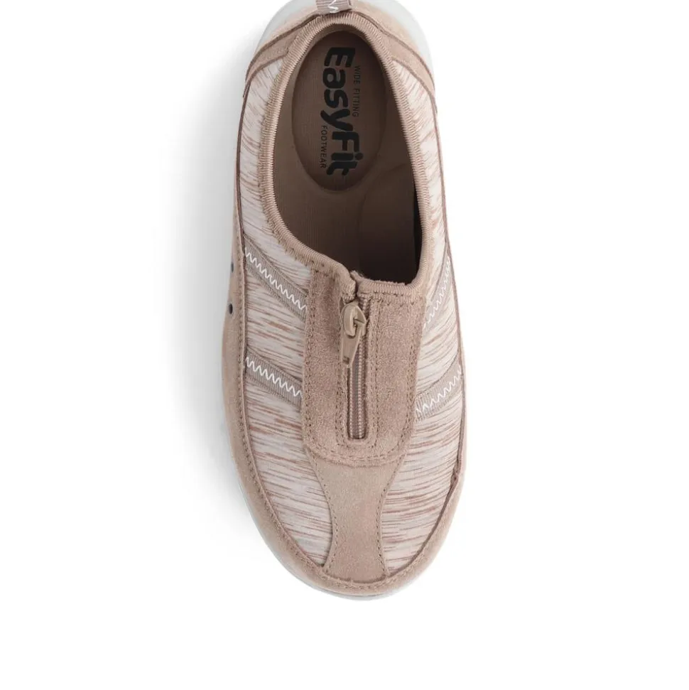 Extra-Wide Fit Memory Foam Trainers - Taupe Multi