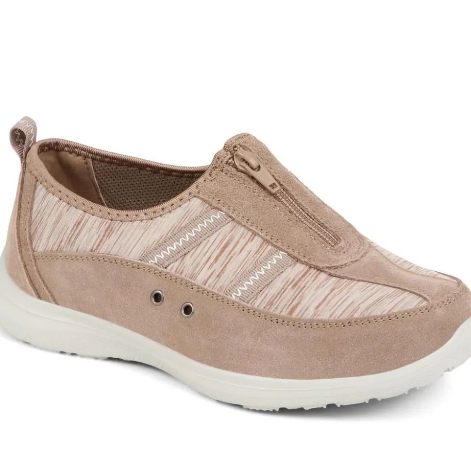 Extra-Wide Fit Memory Foam Trainers - Taupe Multi