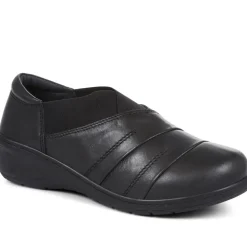 Extra-Wide Fit Slip On Shoes - Black