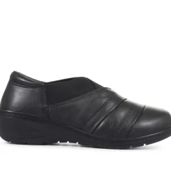 Extra-Wide Fit Slip On Shoes - Black