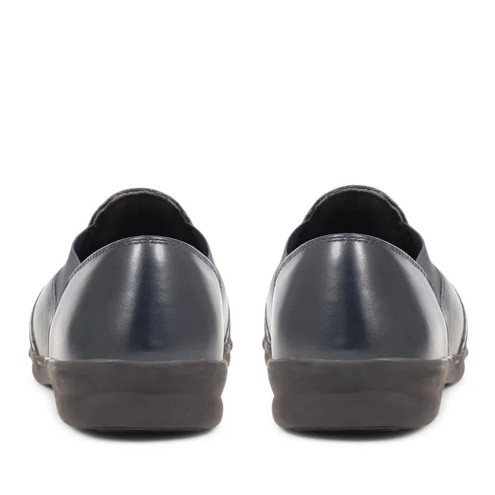 Extra Wide Fit Slip On Shoes - Navy