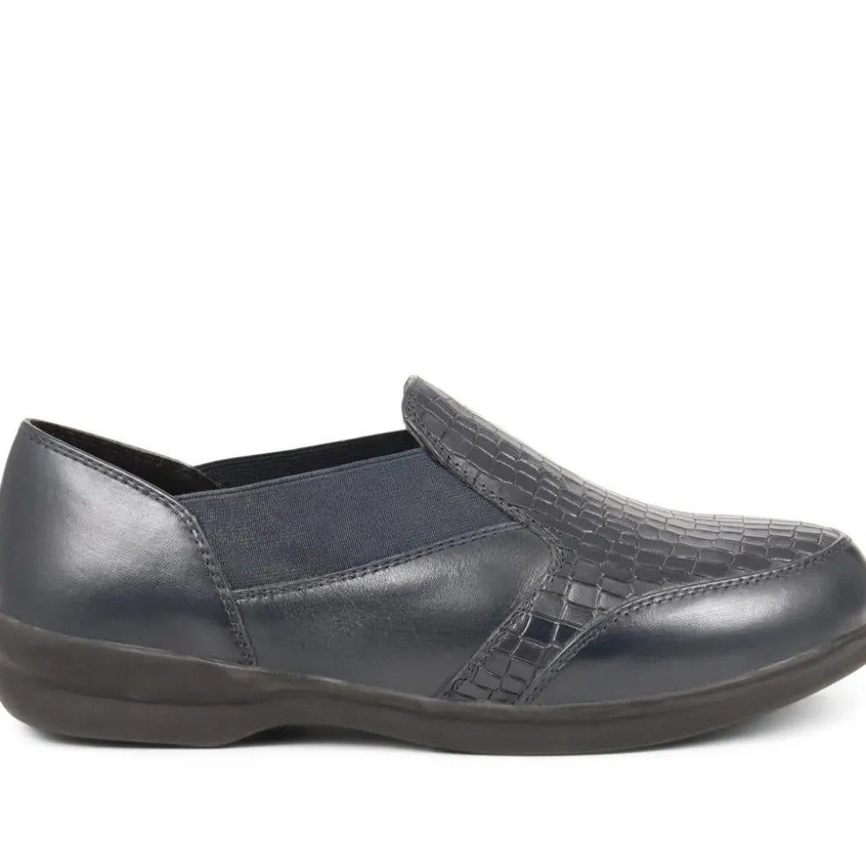 Extra Wide Fit Slip On Shoes - Navy