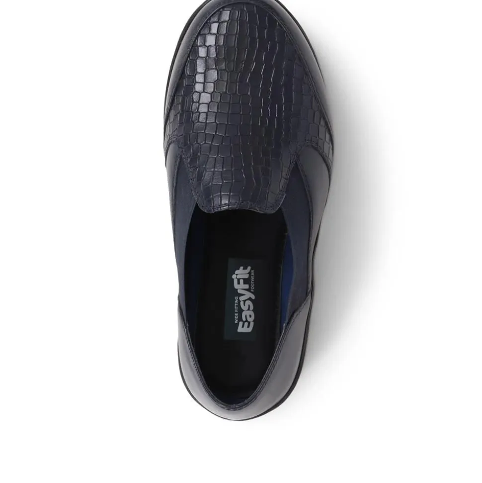 Extra Wide Fit Slip On Shoes - Navy