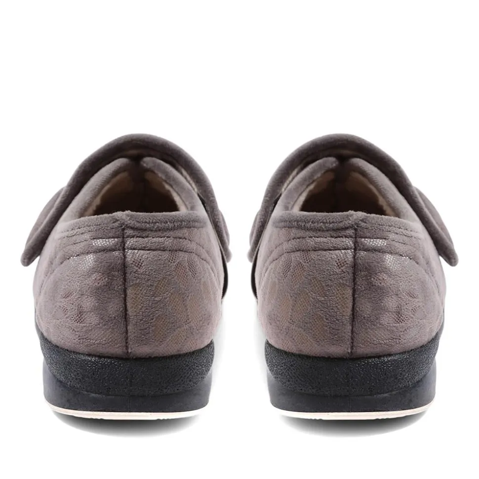 Extra-Wide Fit Slippers - Grey
