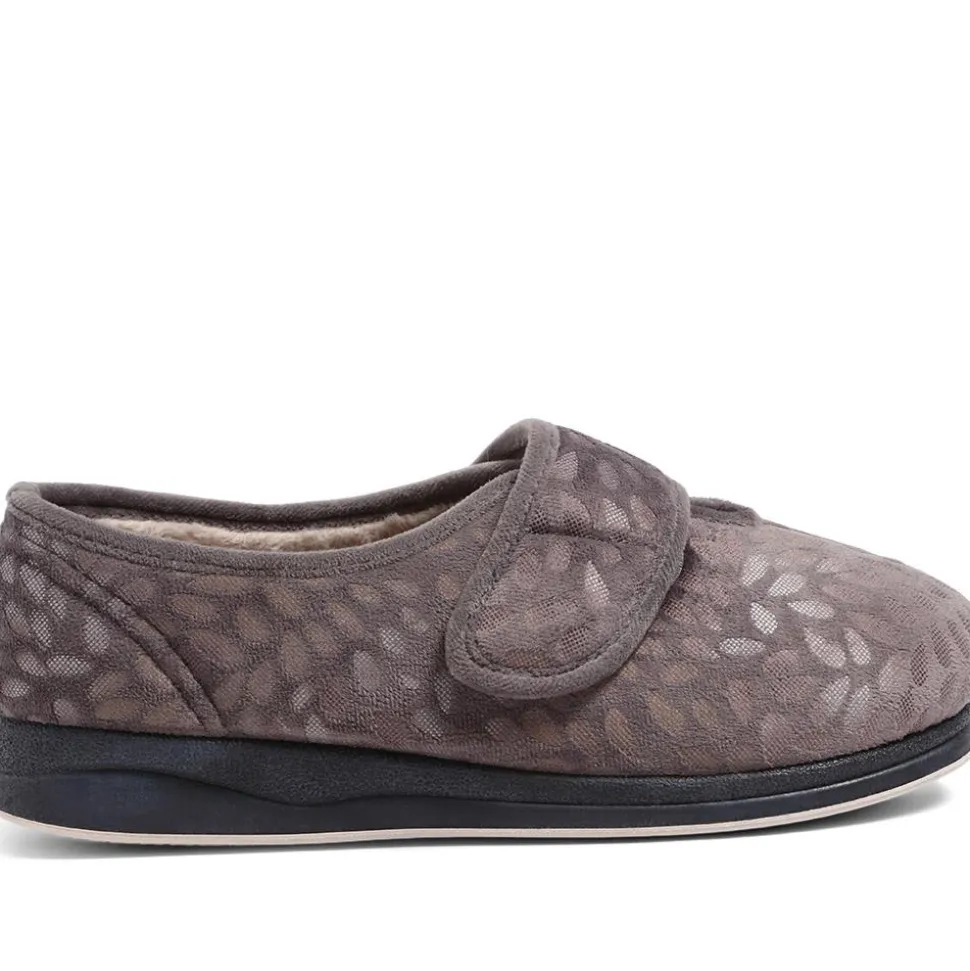 Extra-Wide Fit Slippers - Grey