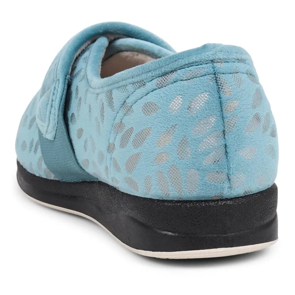 Extra-Wide Fit Slippers - Teal