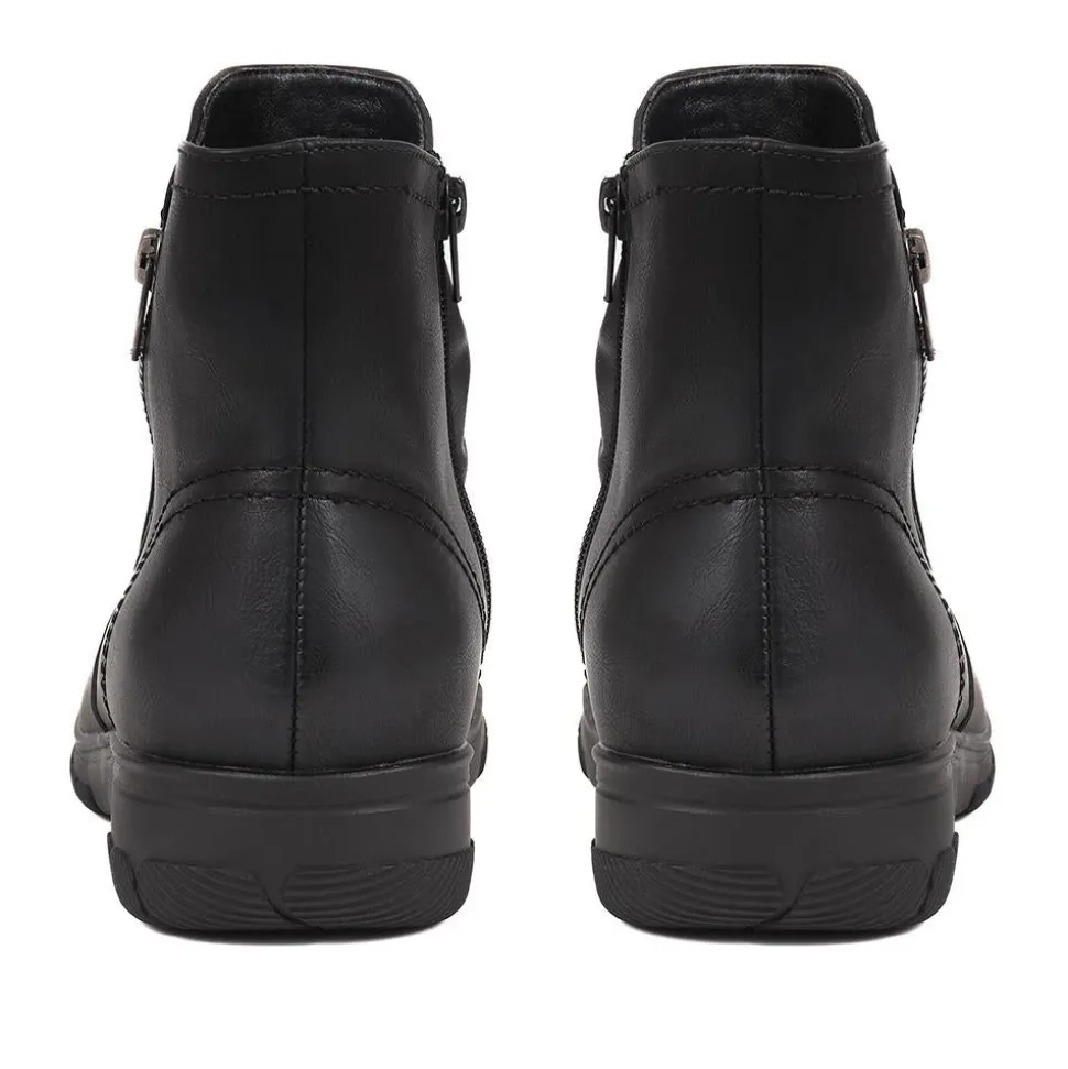 Extra-Wide Fit Smart Ankle Boots - Black