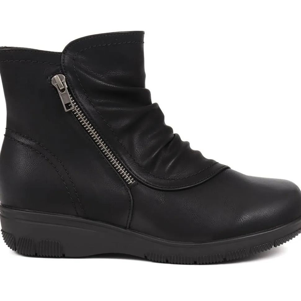 Extra-Wide Fit Smart Ankle Boots - Black