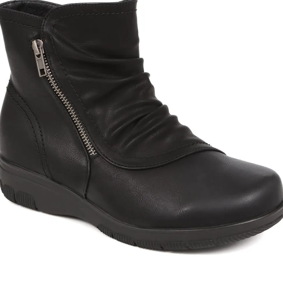 Extra-Wide Fit Smart Ankle Boots - Black