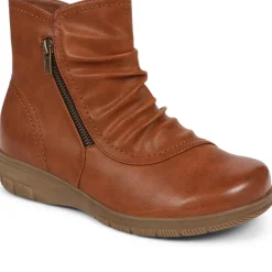 Extra-Wide Fit Smart Ankle Boots - Tan