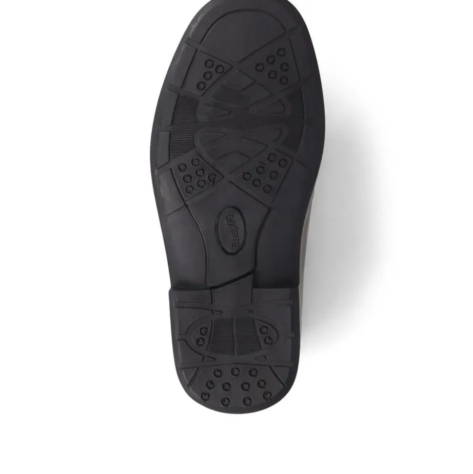 Extra Wide Fit Smart Leather Slip-Ons - Black