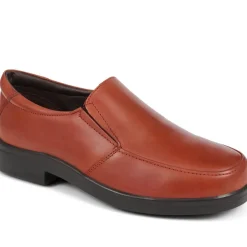 Extra Wide Fit Smart Leather Slip-Ons - Tan
