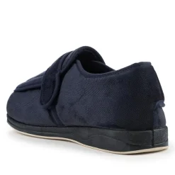 Extra-Wide-Fit Touch-Fastening Slippers - Navy