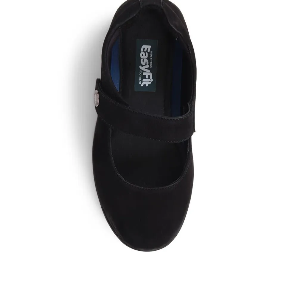 Extra Wide Fit Touch Fasten Shoes - Black