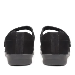 Extra Wide Fit Touch Fasten Shoes - Black