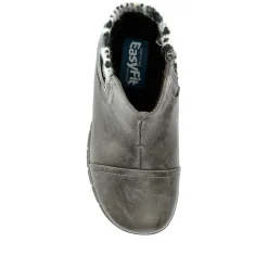 Extra-Wide Knitted Cuff Ankle Boots - Grey